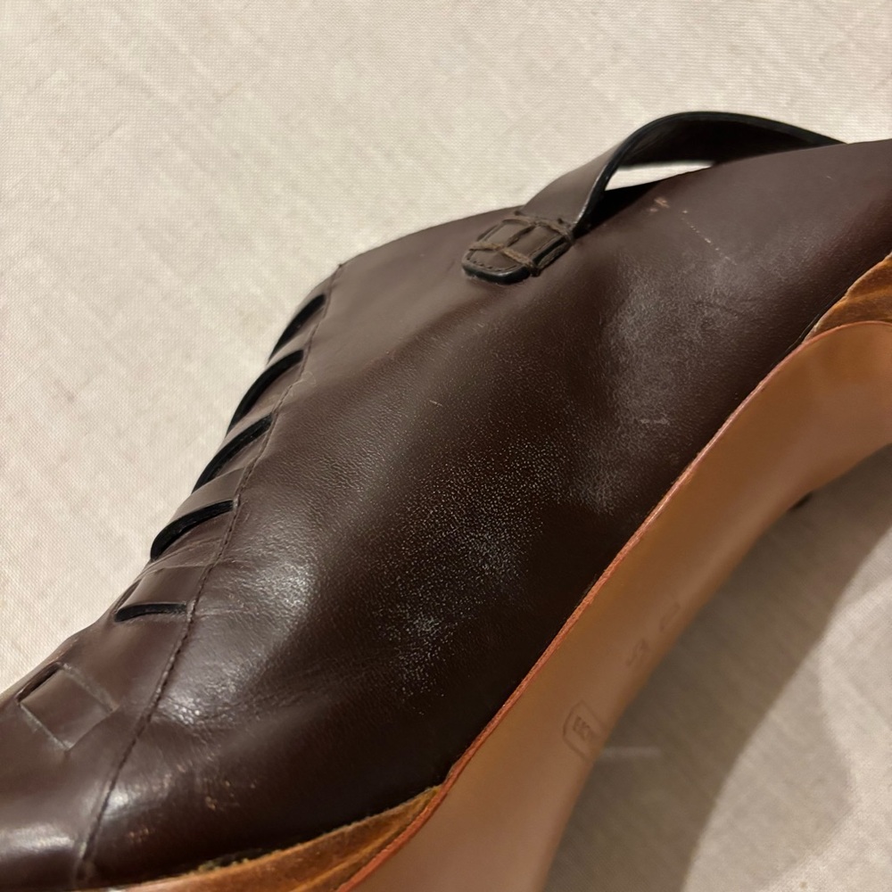 Coach Bessy Brown Leather Platform Heel Sandals Size 9.5B | A3199 - Picture 8 of 10